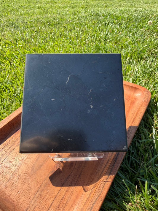 Shungite Polished Square Slab "Charlie"
