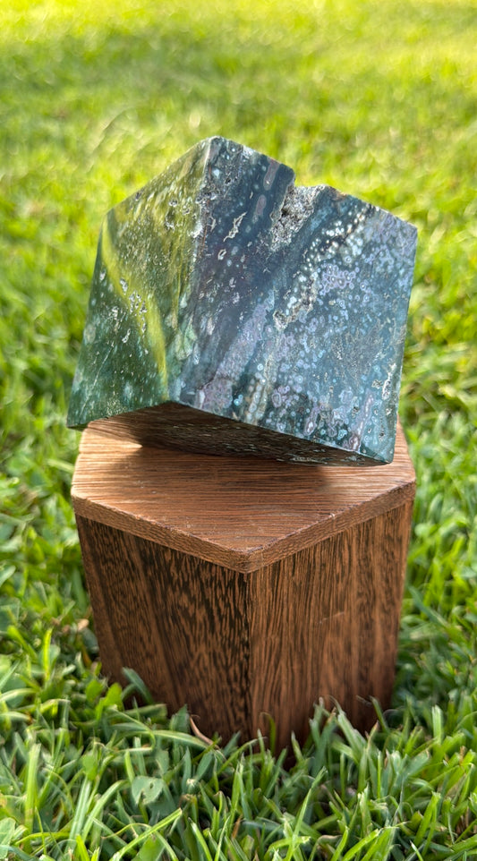 Ocean Jasper Floating Cube "Katie"
