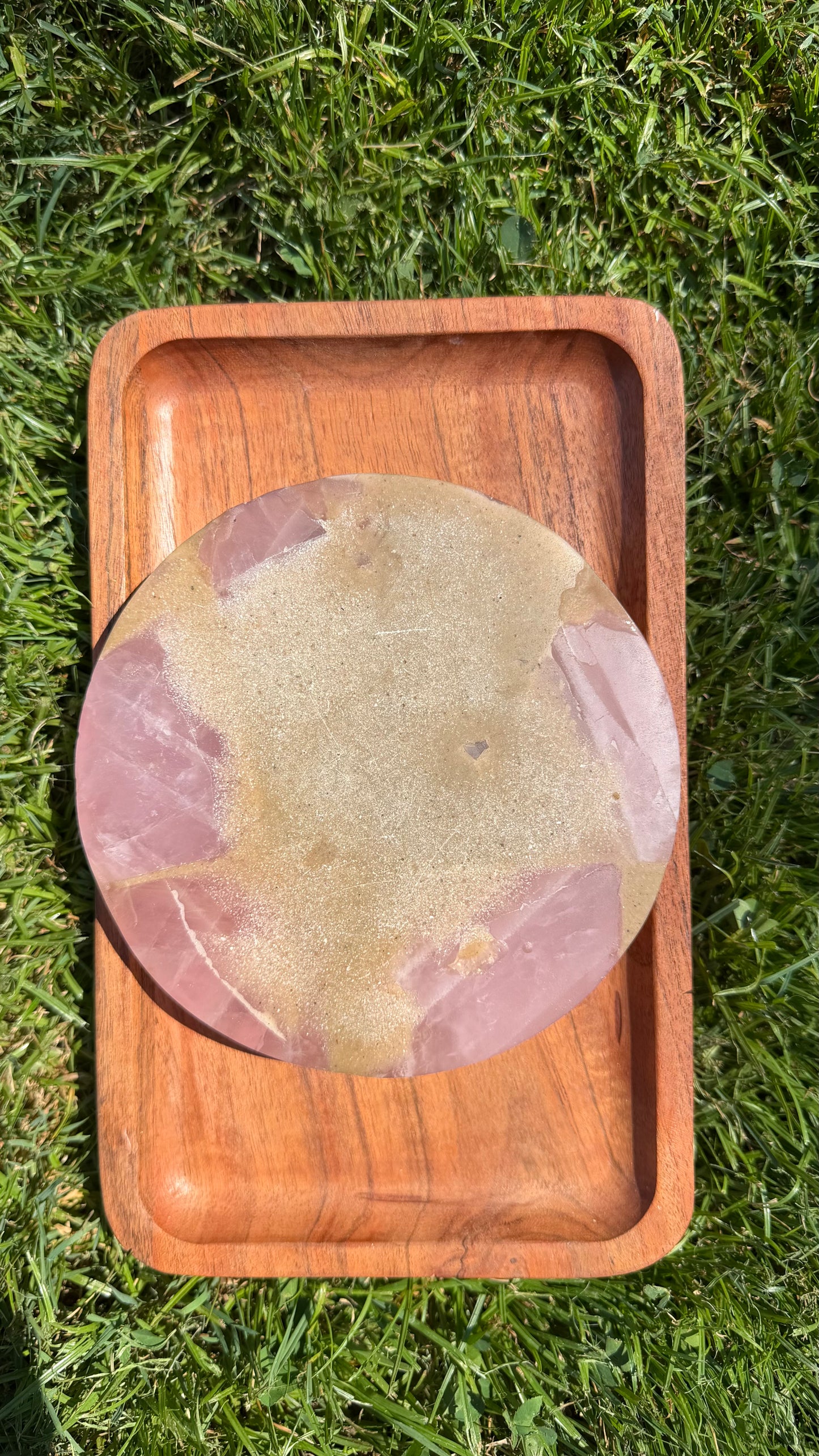 Rose Quartz & Ammonite Medallion Trivet "Lisa"