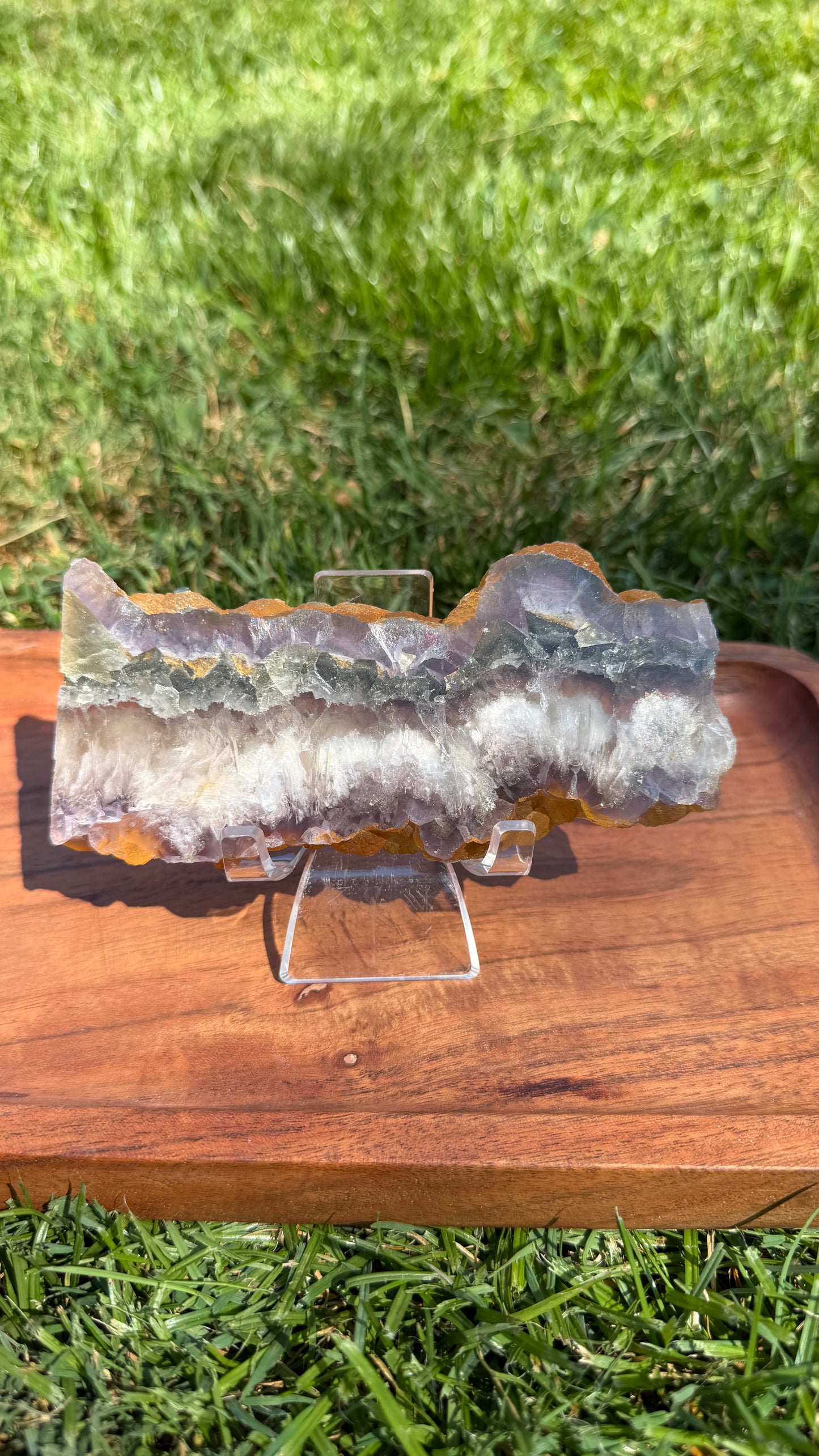 Fluorite, Pyrite, & Barite Polished Slab "Stassi"