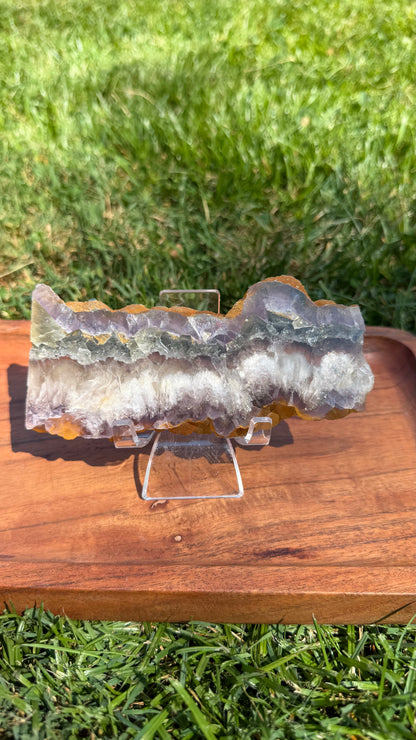 Fluorite, Pyrite, & Barite Polished Slab "Stassi"