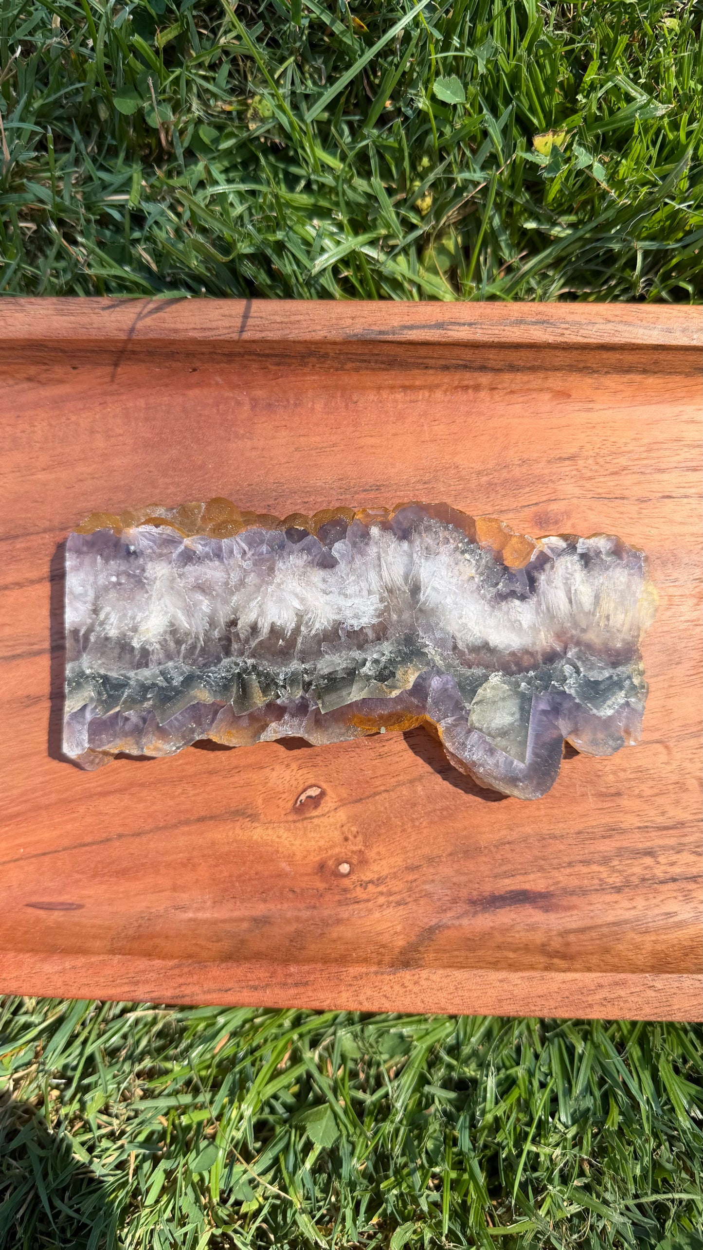 Fluorite, Pyrite, & Barite Polished Slab "Stassi"