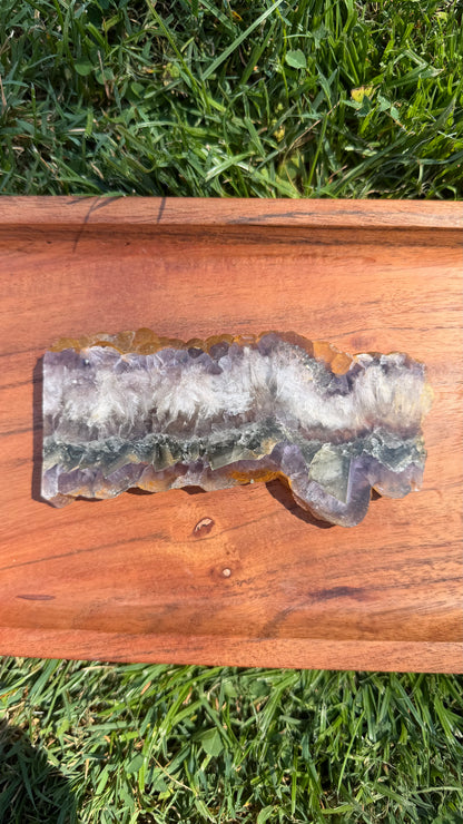 Fluorite, Pyrite, & Barite Polished Slab "Stassi"