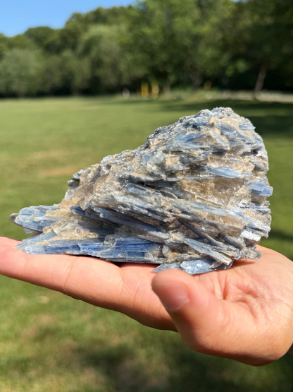 Blue Kyanite Cluster with Clear Quartz "Tom"