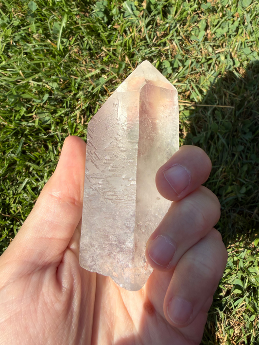 Natural Clear Quartz Point "Jasper"