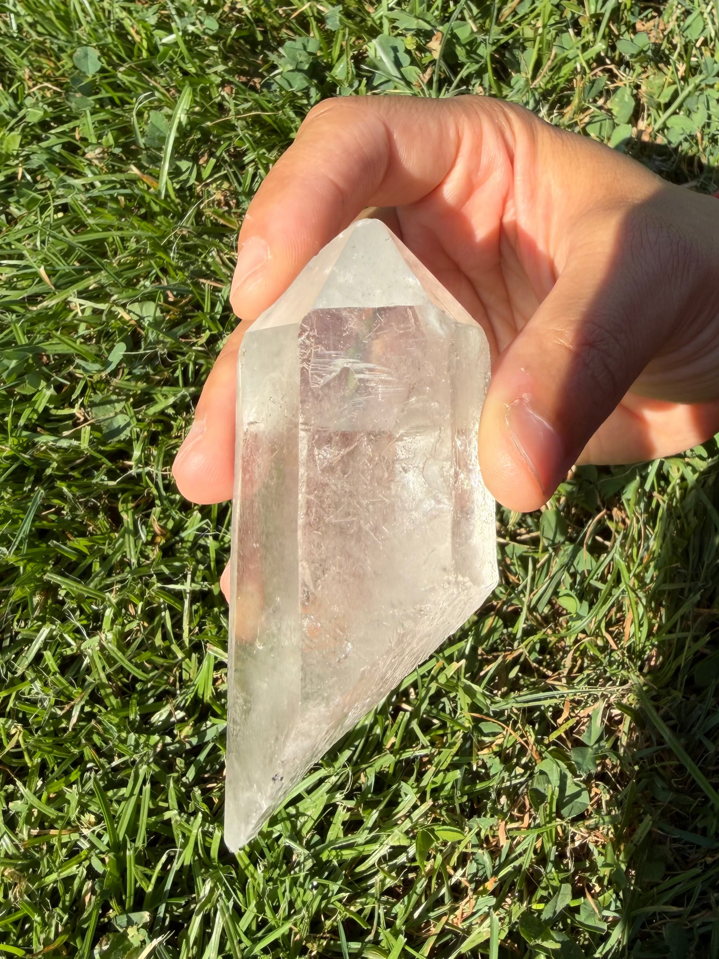 Natural Clear Quartz Point "Jasper"