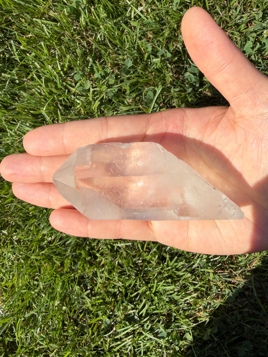 Natural Clear Quartz Point "Jasper"