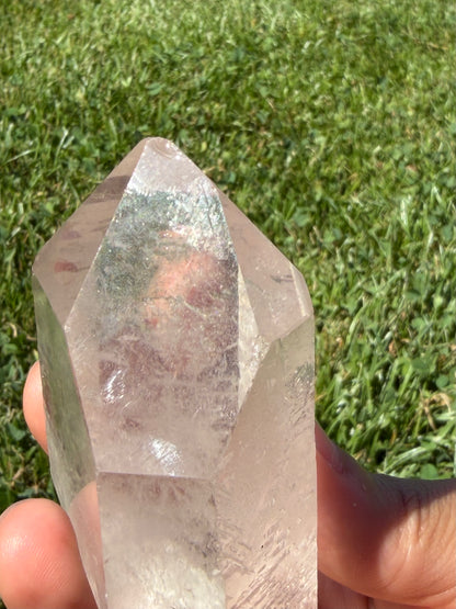Natural Clear Quartz Point "Jasper"