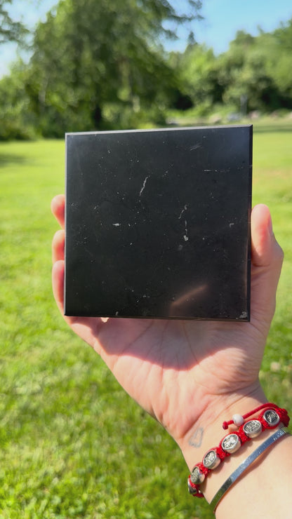 Shungite Polished Square Slab "Charlie"