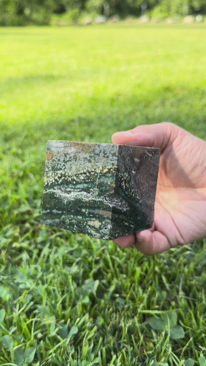 Ocean Jasper Floating Cube "Katie"