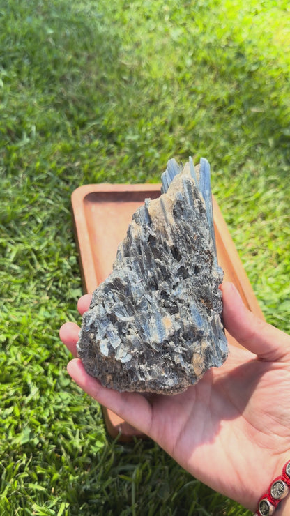 Blue Kyanite Cluster with Clear Quartz "Tom"